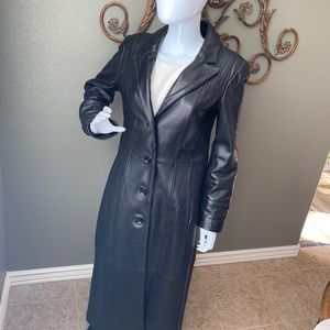 Jones New York soft leather maxi coat